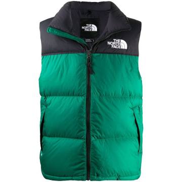 logo embroidered zip-up gilet