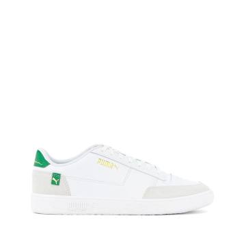 suede panel low-top trainers