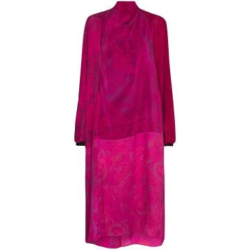 upcycled patchwork silk midi dress