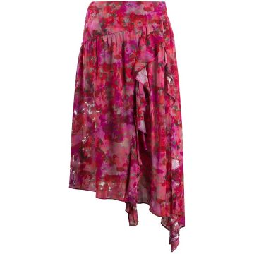 Arun floral-print midi skirt