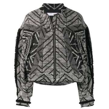 pattern bomber jacket