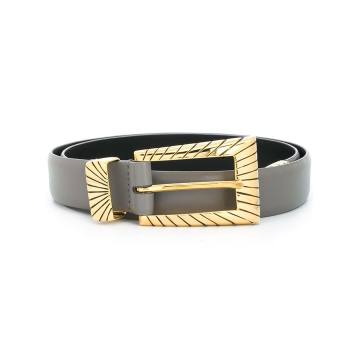 gold detailed buckle leather belt