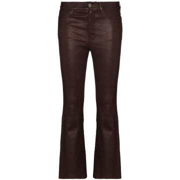 Le Crop flared leather trousers