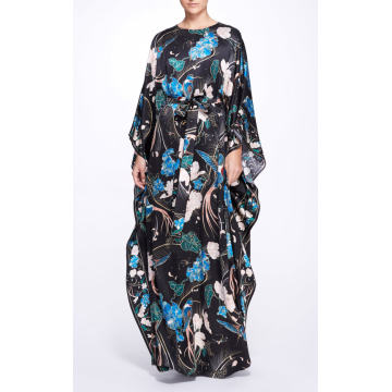 Printed Silk Caftan Dress