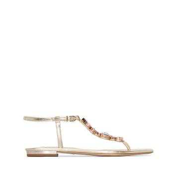gold Ritzy leather sandals