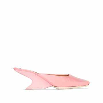 pink 60 square toe leather mules