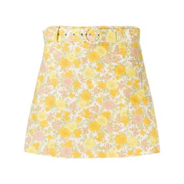 floral print belted shorts