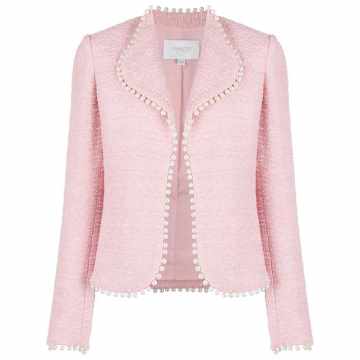 pearl embellished trim jacket