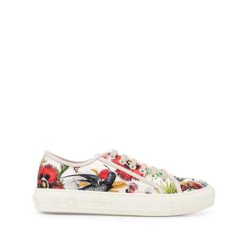 floral-print low-top sneakers