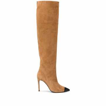 pointed toe knee-length boots