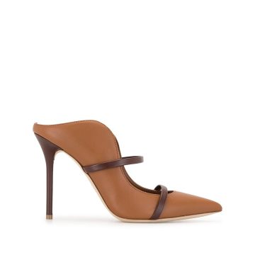 pointed-toe leather mules