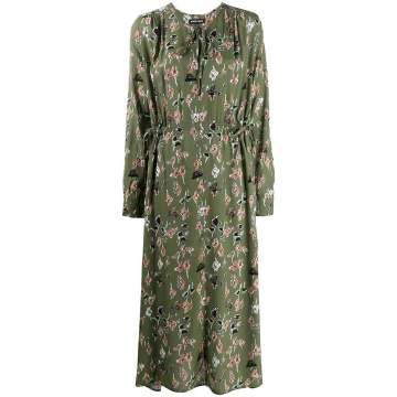Evelyn painters floral and lip print dress