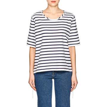 Striped Inside-Out Cotton T-Shirt