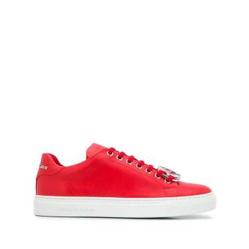 Hexagon leather low-top trainers