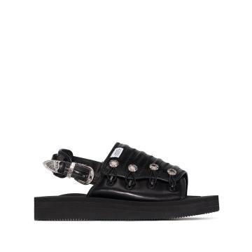 Black Suicoke leather sandals