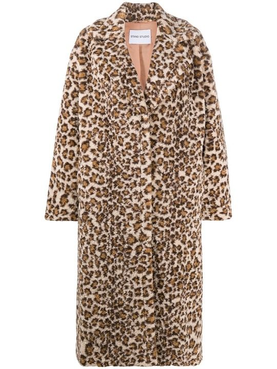 leopard print single breasted coat展示图