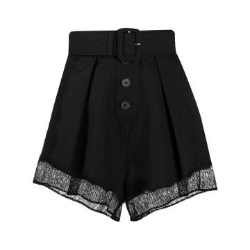 high waist lace detail shorts