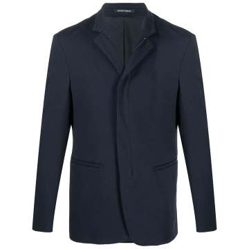 high-neck fitted jacket