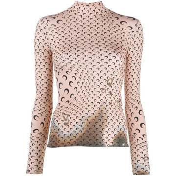 patterned long-sleeve top
