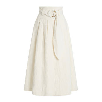 Esperanza Organic Cotton-Linen Midi Skirt