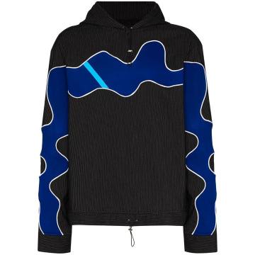 wave pinstriped hoodie