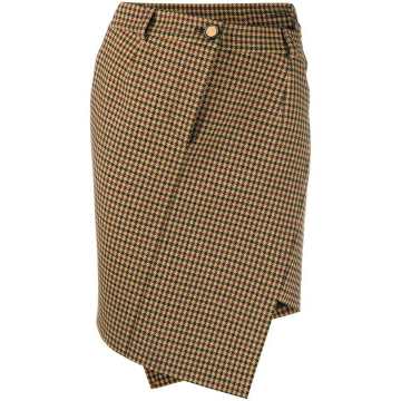 houndstooth twisted mini skirt