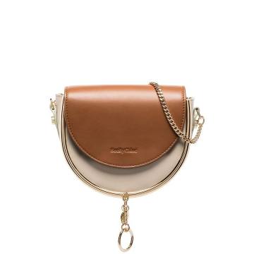 white and brown Mara leather shoulder bag