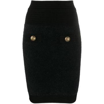 embossed-button knitted skirt