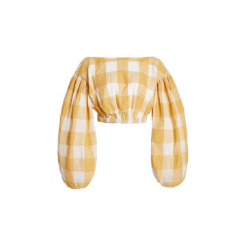 Southerland Checked Woven Crop Top