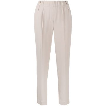 elasticated waistband tapered trousers