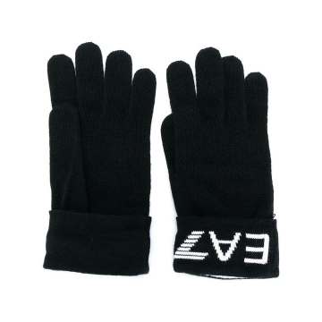 logo embroidered gloves