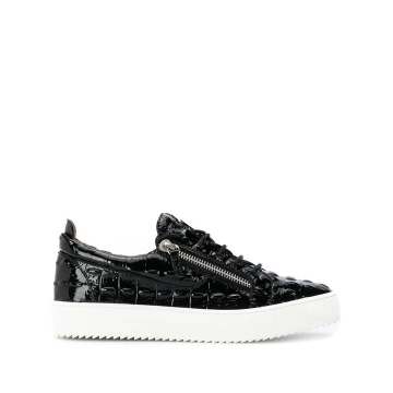 patent leather side-zip trainers