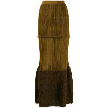 tiered knitted maxi skirt