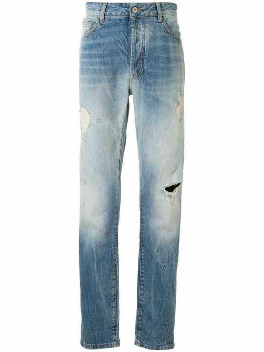 ripped regular-fit denim jeans展示图