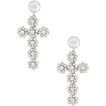 cross crystal earrings