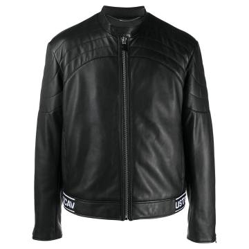 logo-hem biker jacket