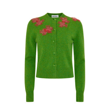 Aileen Tulle Embroidered Wool Cardigan