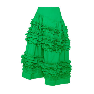 Otis Frilled Cotton Midi Skirt