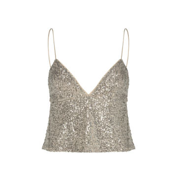 Cyndy Sequined Cropped Top