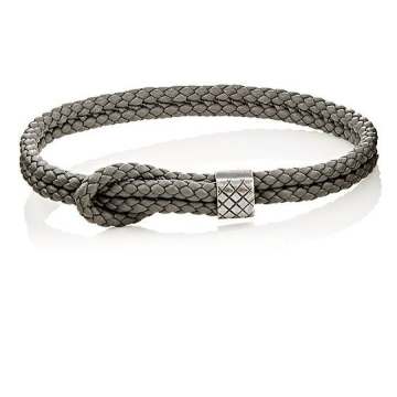 Sterling Silver & Intrecciato Leather Bracelet