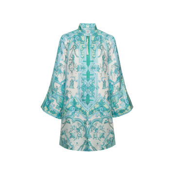 Printed Silk Cover-Up Dress