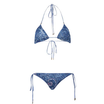 Printed Triangle Bikini Set