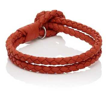 Intrecciato Leather Double-Band Bracelet