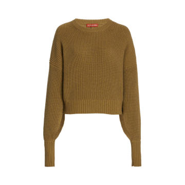 Anthea Cashmere-Cotton Puff-Sleeve Sweater