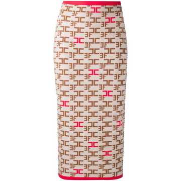 intarsia-knit logo pencil skirt