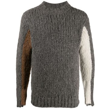 colour-block knitted jumper