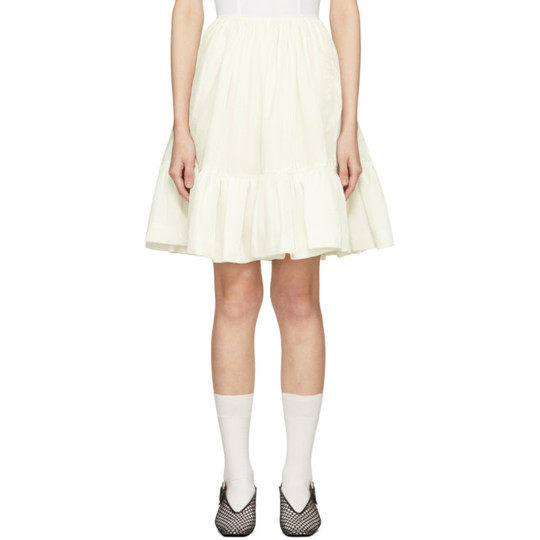 SSENSE Exclusive White Velvet Nina Skirt展示图