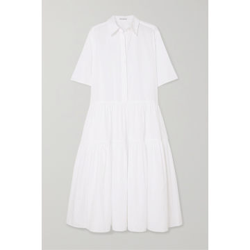Primrose 大廓形层接式纯棉府绸衬衫式连衣裙