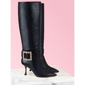 Pointy Strass Buckle Boots