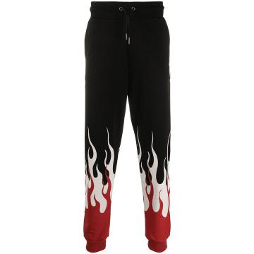 flame print tracksuit bottoms